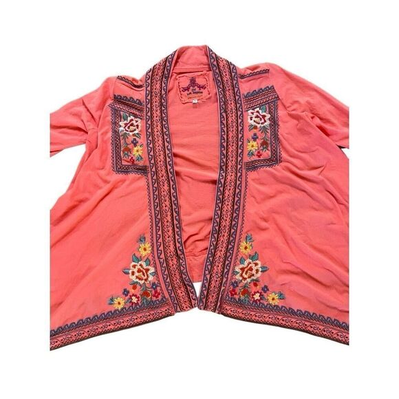 Johnny Was Coral Kimono Cotton Embroidered Sweater Cardigan Jacket Women’s S - Picture 10 of 10